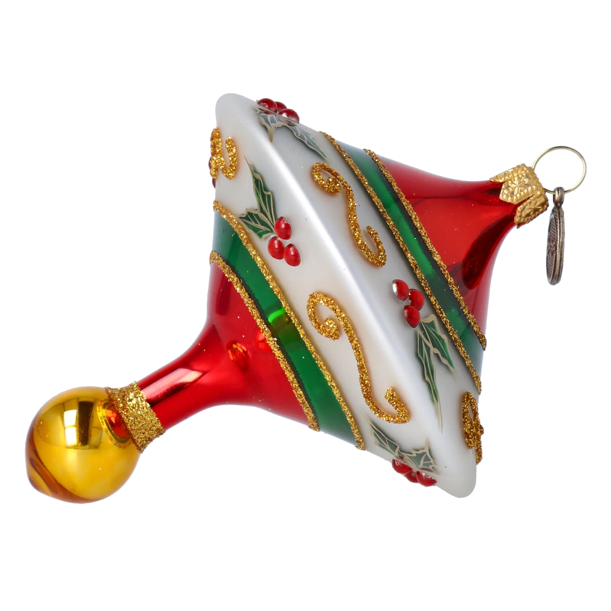 Christmas Spinning Top Handmade Glass Christmas ornament 2022-528