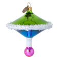 Load image into Gallery viewer, Emerald and Azure Spinning Drop Premium christmas glass ornament 2022-531

