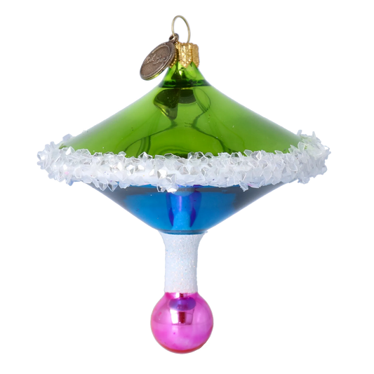 Emerald and Azure Spinning Drop Premium christmas glass ornament 2022-531