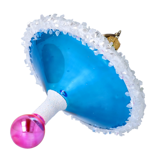 Emerald and Azure Spinning Drop Premium christmas glass ornament 2022-531