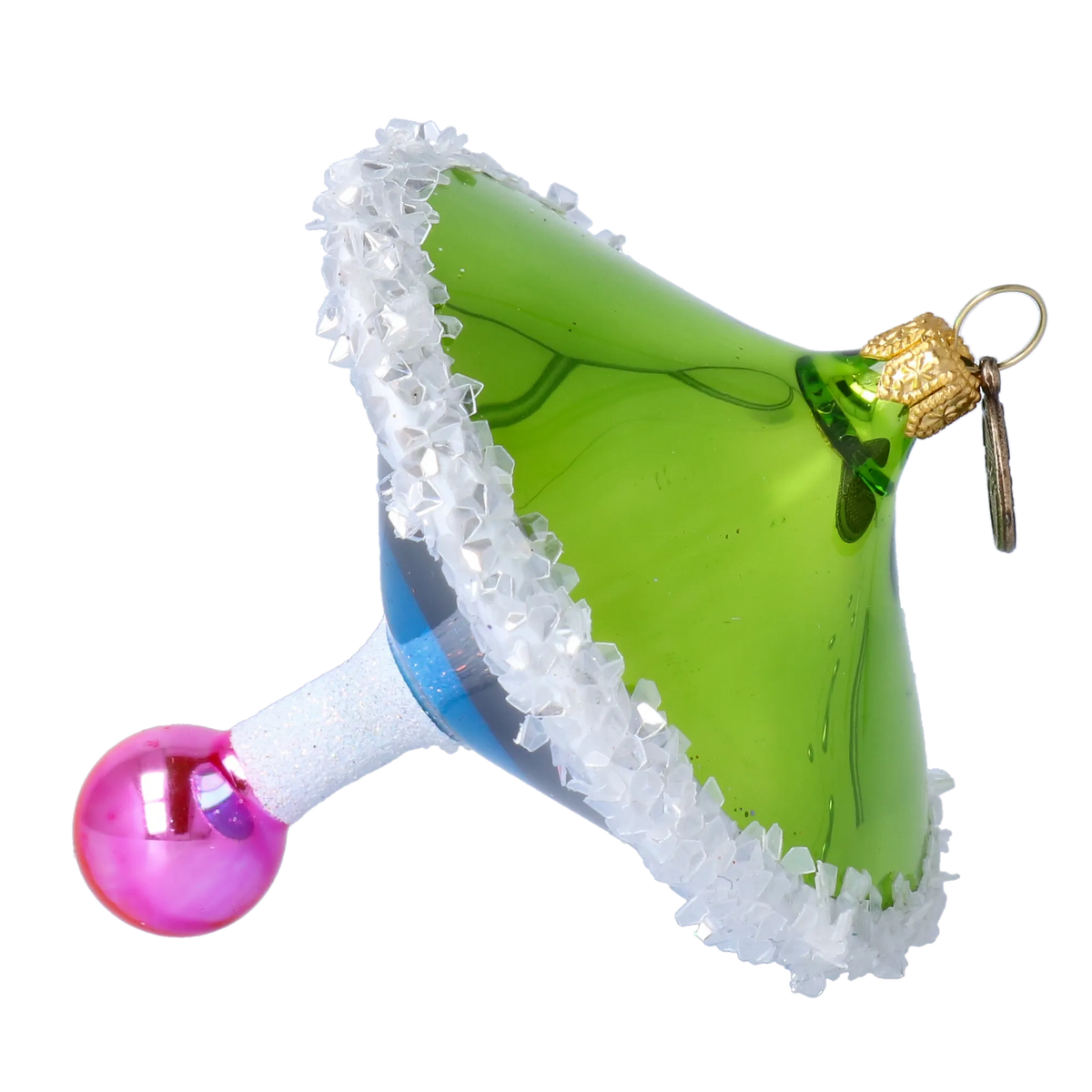 Verdant Frost Horizon | Hand-Painted Glass Ornament | Blubom 2022-531
