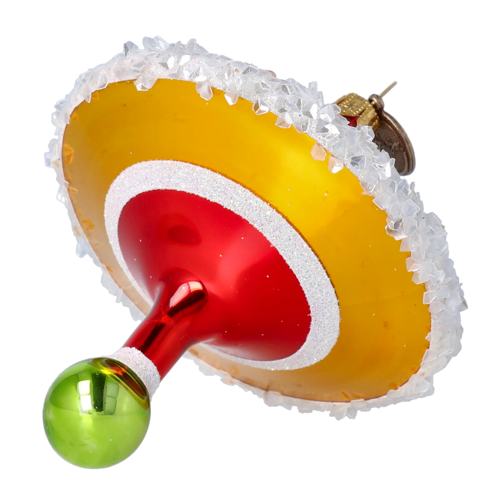Crimson Glacial Pulse | Hand-Painted Glass Ornament | Blubom 2022-533