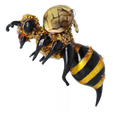 Load image into Gallery viewer, Honeybee. Handmade Glass Christmas ornament. 2022-535
