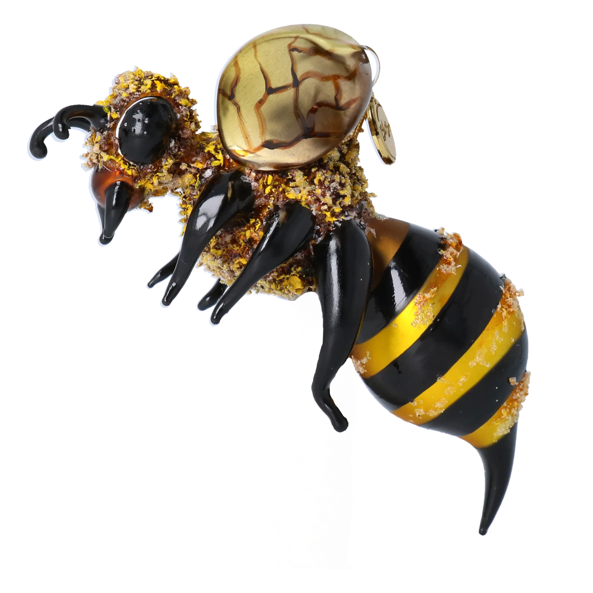 Saffron Dusted Forager | Hand-Painted Glass Ornament | Blubom 2022-535