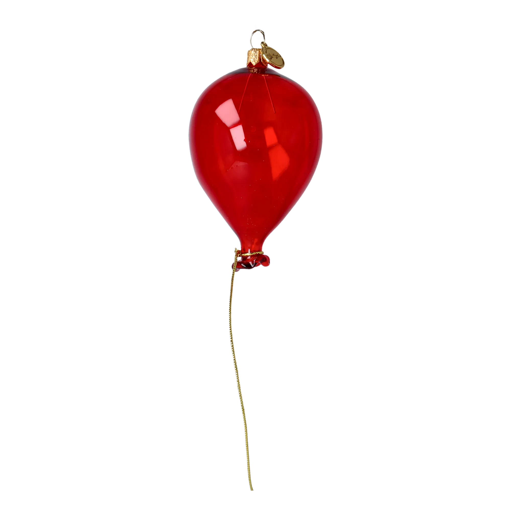 Balloon red. Handmade Glass Christmas ornament. 2022-537