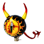 Malevolent Infernal Gaze | Hand-Painted Glass Ornament | Blubom 2022-538