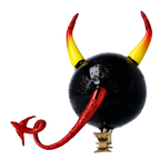 Malevolent Infernal Gaze | Hand-Painted Glass Ornament | Blubom 2022-538