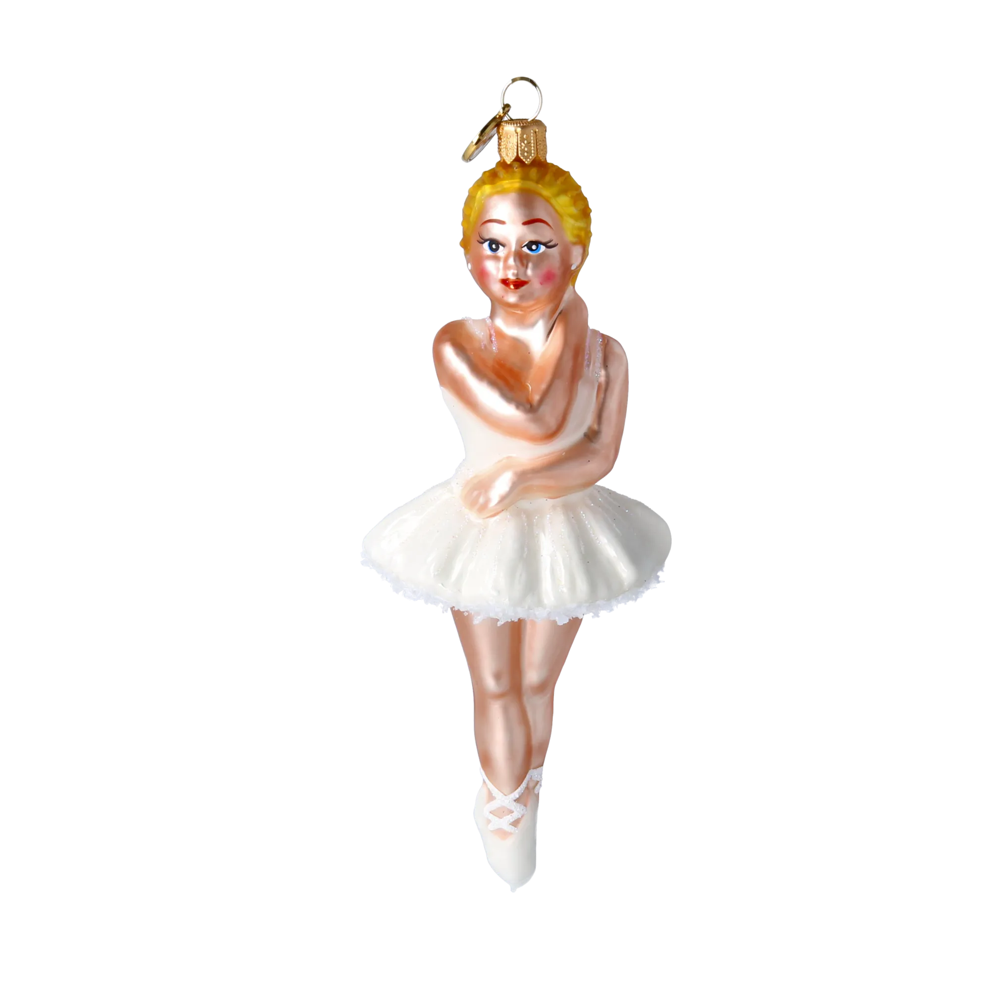 Pearl White Ballerina Premium christmas glass ornament 2022-545