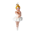 Load image into Gallery viewer, Pearl White Ballerina Premium christmas glass ornament 2022-545
