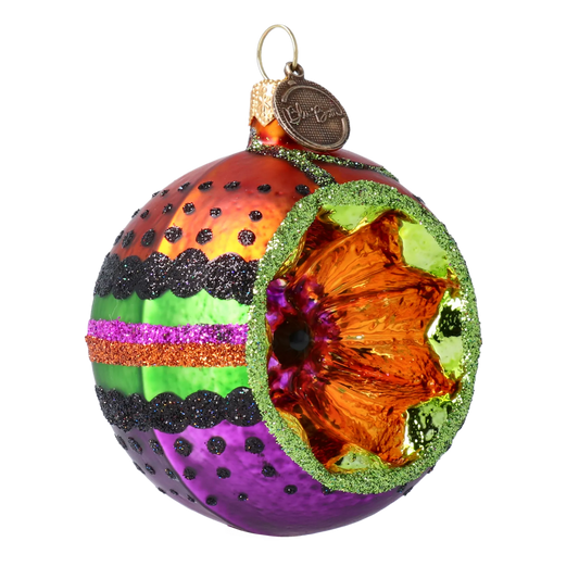 Crimson Starburst Reflector Premium christmas glass ornament 2022-549