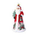 Load image into Gallery viewer, Holly Jolly Santa Handmade Glass Christmas ornament 2022-551
