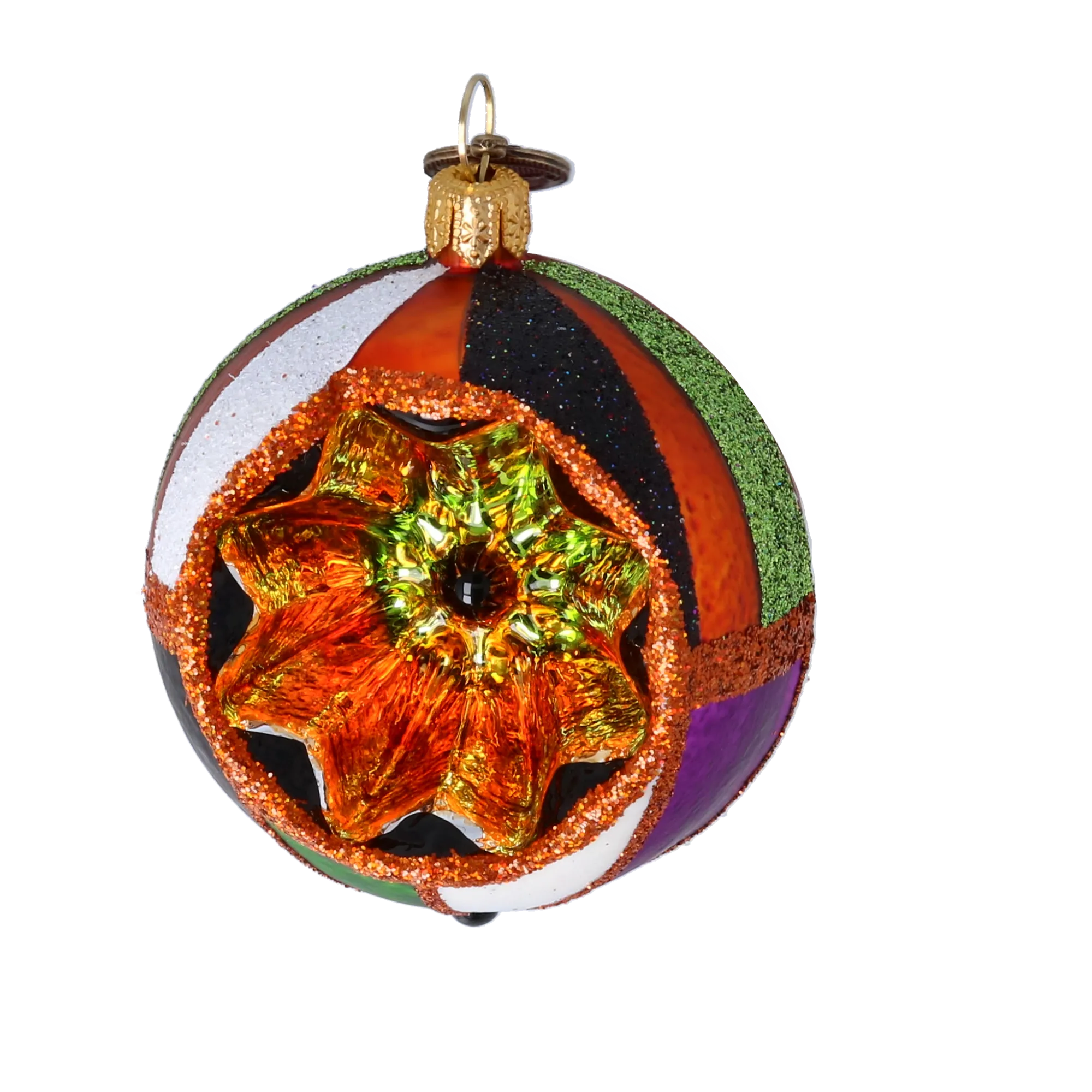 Amber Emerald Star Reflector Premium christmas glass ornament 2022-552