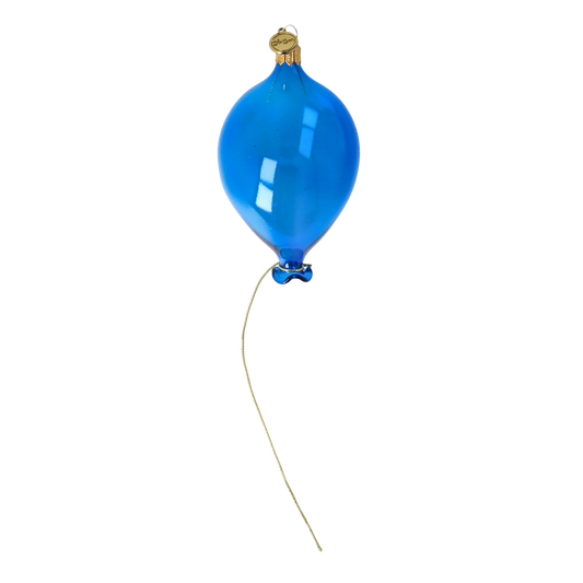 Glass Blue Balloon. Handmade Glass Christmas ornament. 2022-554
