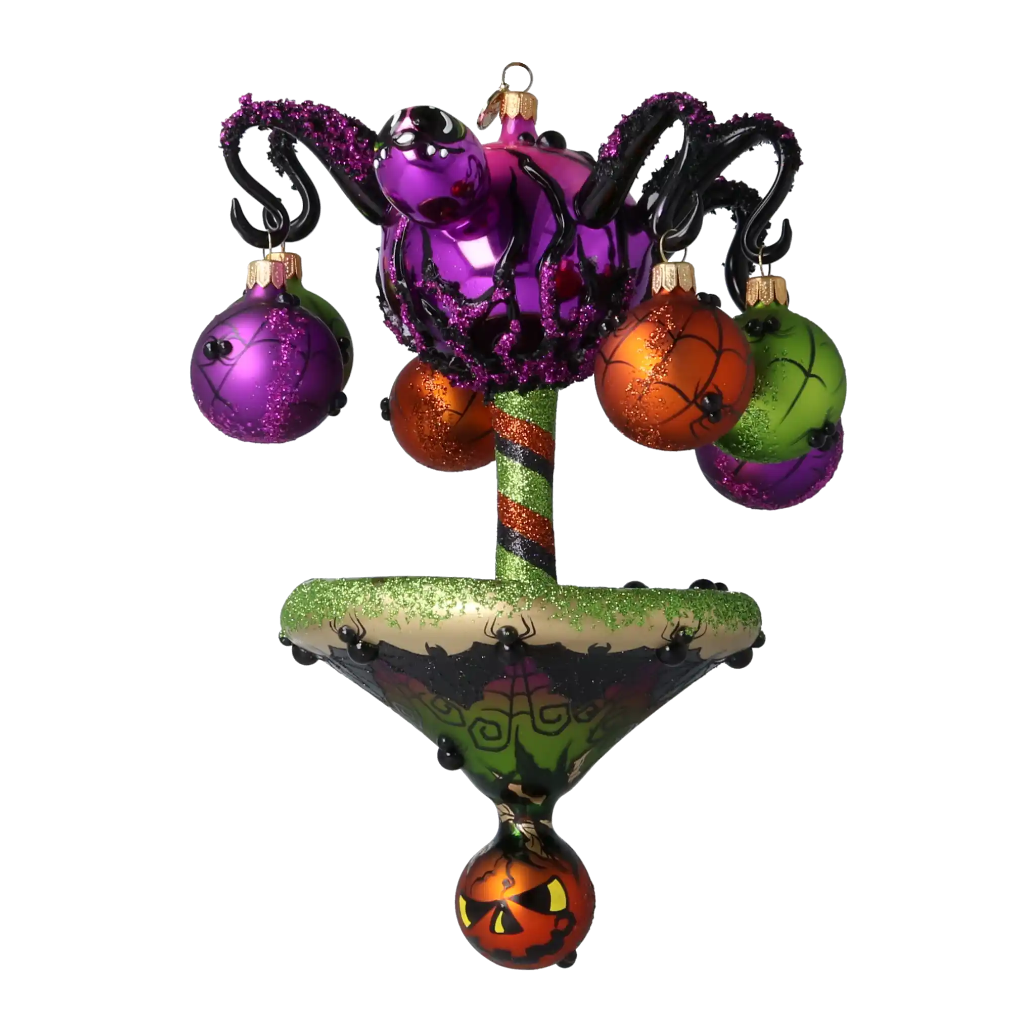 Halloween Spooky Spider Carousel Handmade Glass Christmas ornament pumpkins