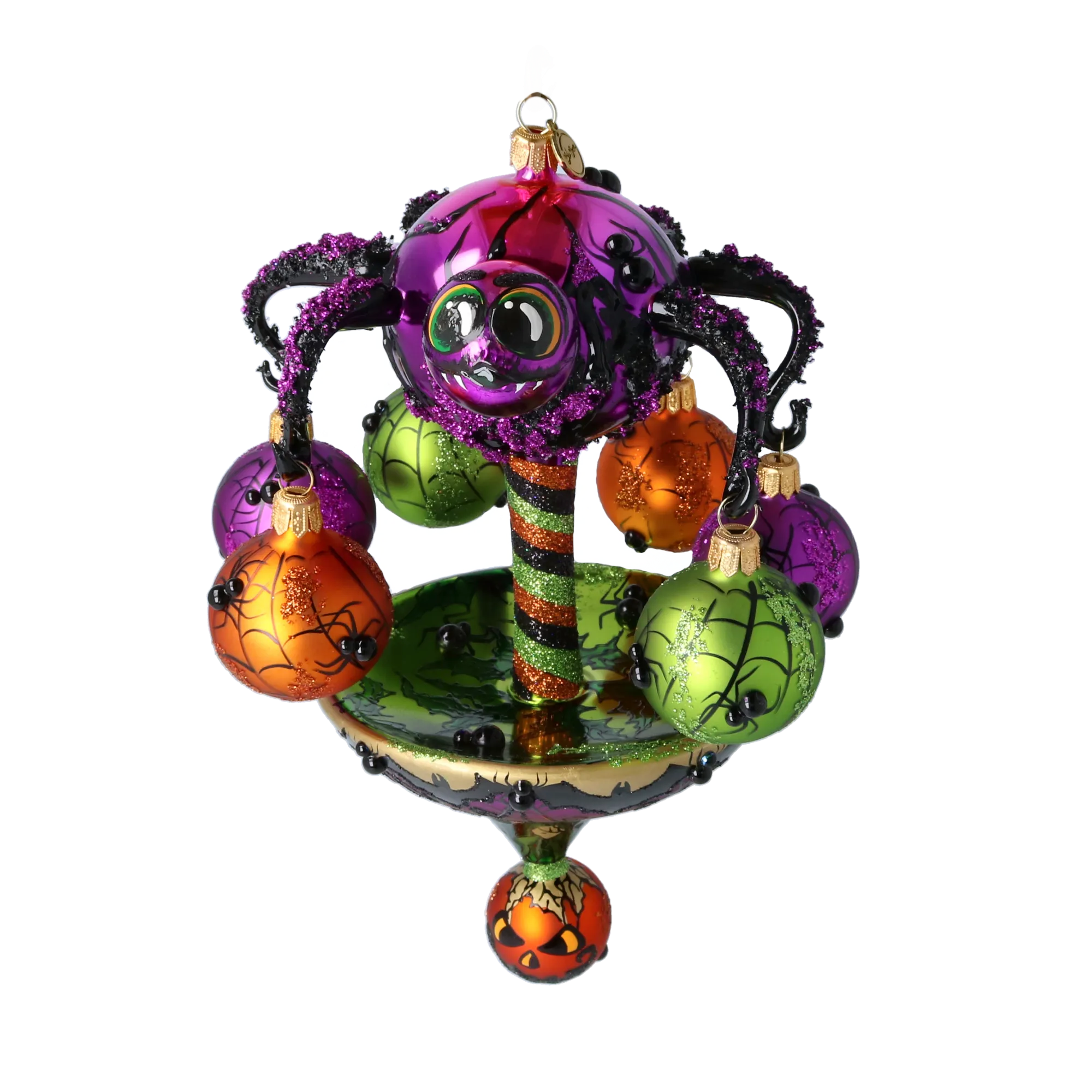 Halloween Spooky Spider Carousel Handmade Glass Christmas ornament pumpkins 2022-556