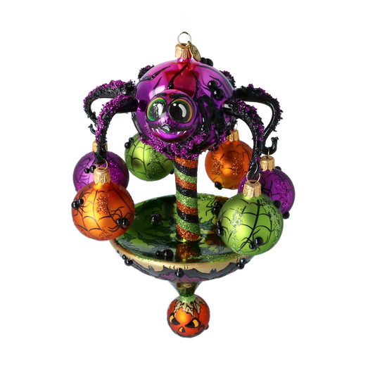 Halloween Spooky Spider Carousel Handmade Glass Christmas ornament pumpkins 2022-556