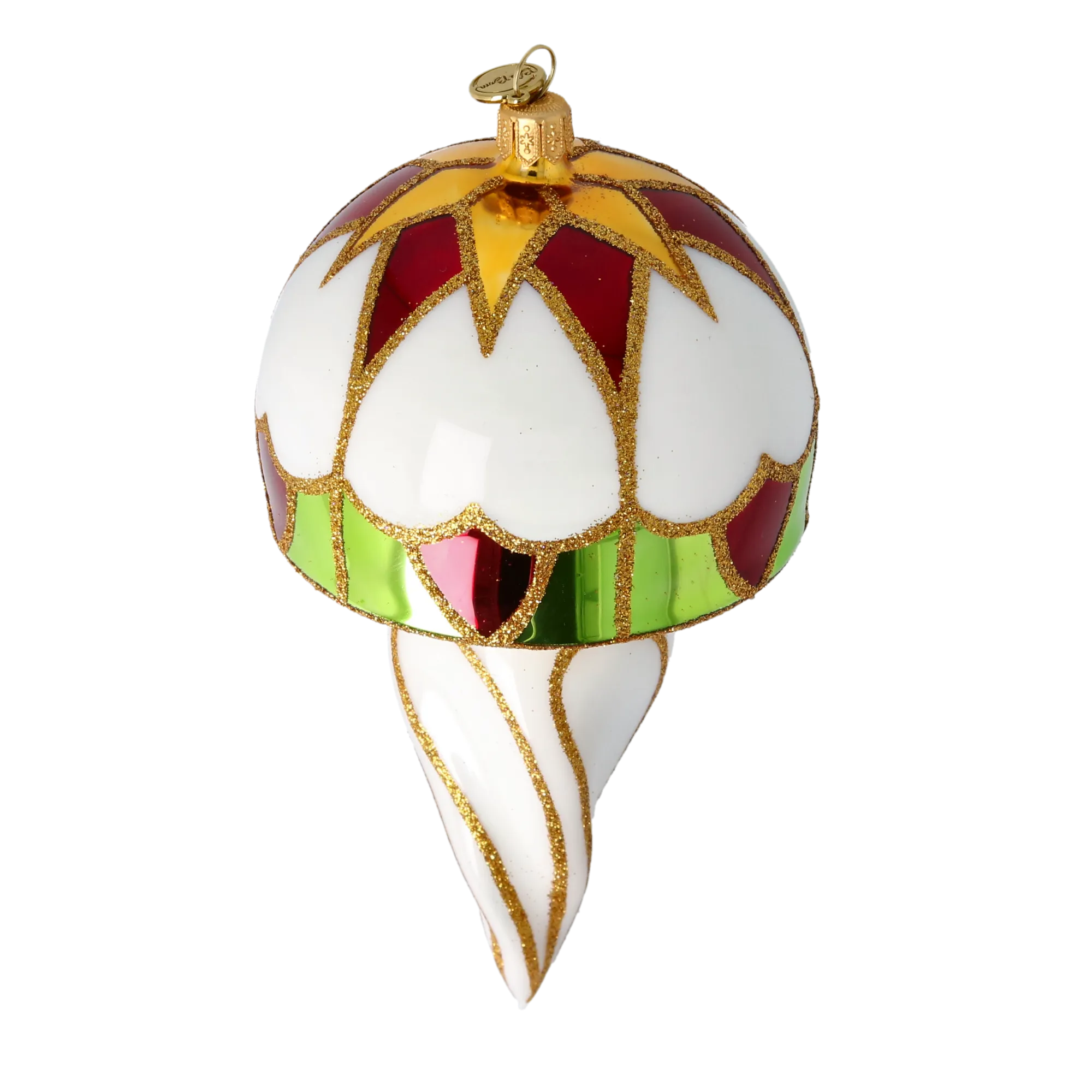 Gilded Alabaster Resonance | Hand-Painted Glass Ornament | Blubom 2022-560