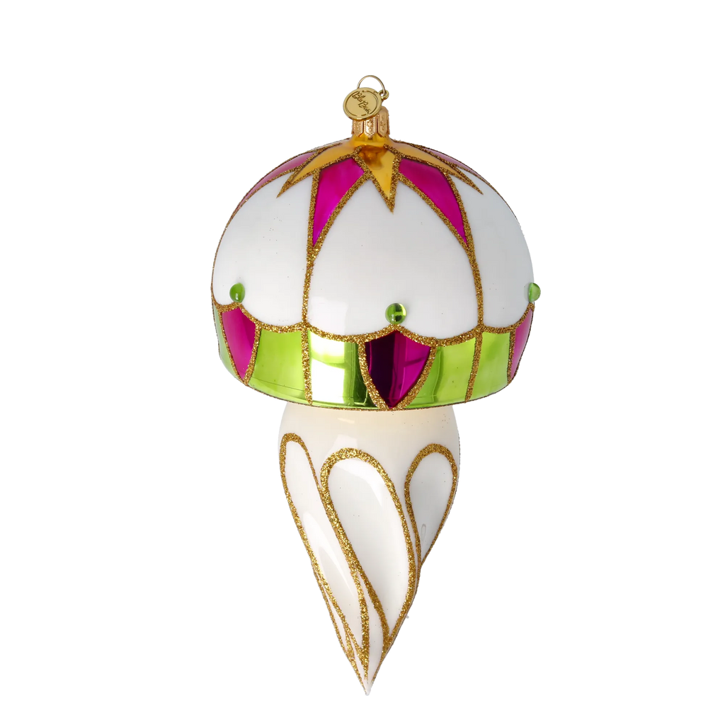 Alabaster Solitude Drift | Hand-Painted Glass Ornament | Blubom 2022-563