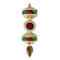 Crimson Gilded Resonance | Hand-Painted Glass Ornament | Blubom 2022-564