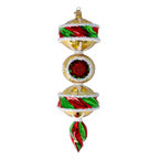 Crimson Gilded Resonance | Hand-Painted Glass Ornament | Blubom 2022-564