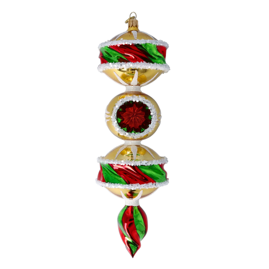 Golden Christmas Swirl Handmade Glass Christmas ornament 2022-564