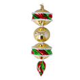 Load image into Gallery viewer, Golden Christmas Swirl Handmade Glass Christmas ornament 2022-564
