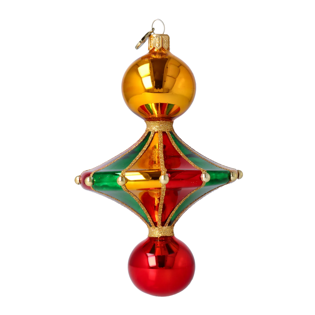 Amber Zenith Rhythm | Hand-Painted Glass Ornament | Blubom 2022-565