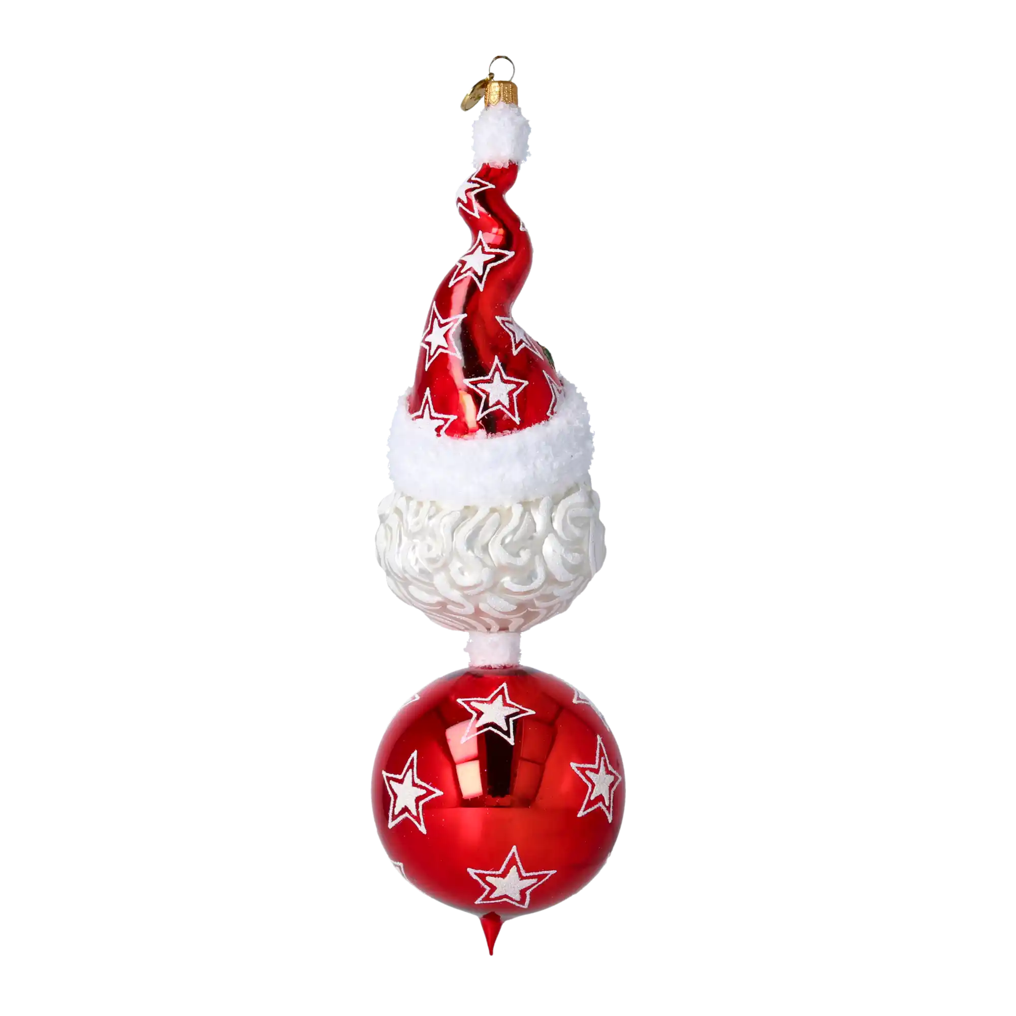 Wisior Mikołaj w kręconej czapce Szklana Ozdoba