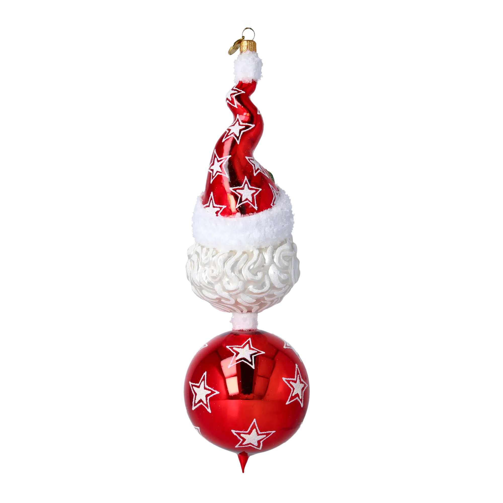 Crimson Starry Santa Premium christmas glass ornament 2022-573