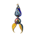 Load image into Gallery viewer, Enchanted Winged Bat. Handmade Glass Christmas ornament. 2022-579

