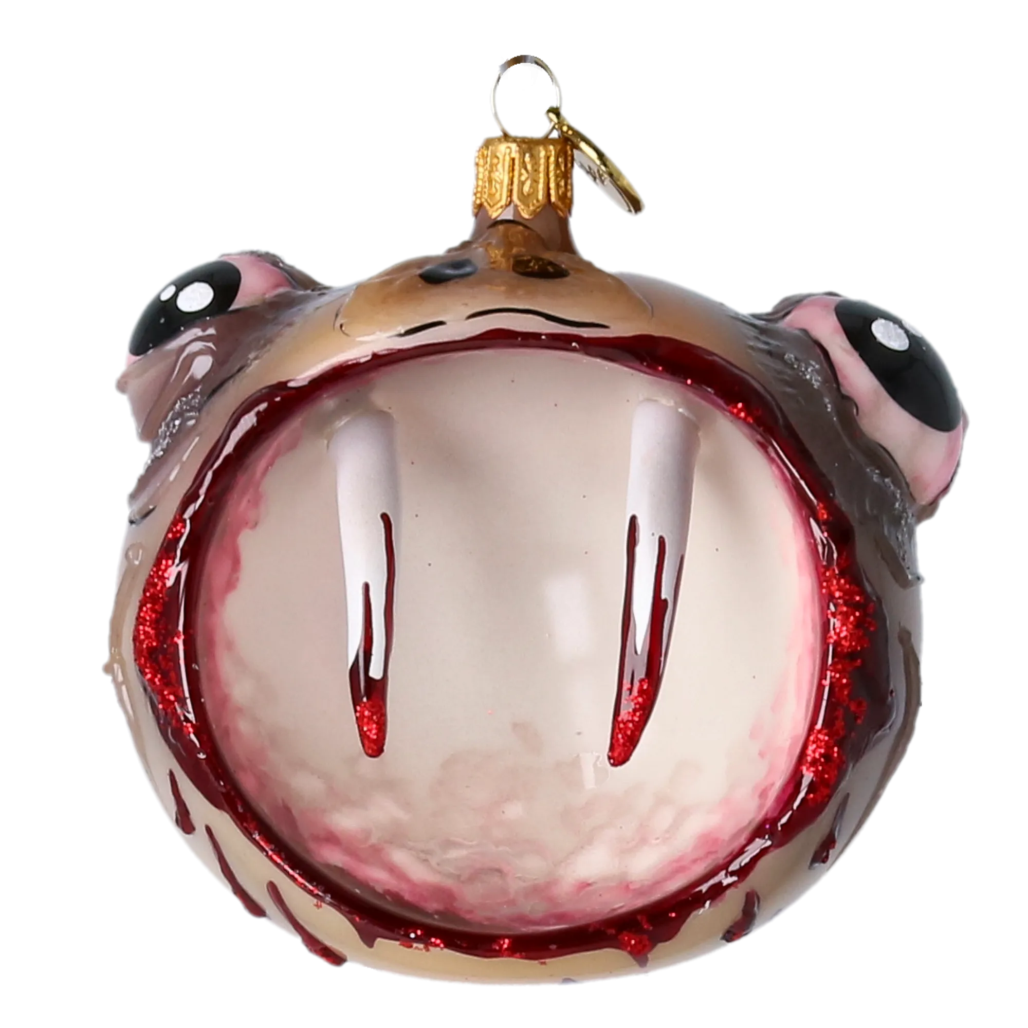 Fang Face Halloween Vampire Handmade Glass Christmas ornament free blowing 2022-580
