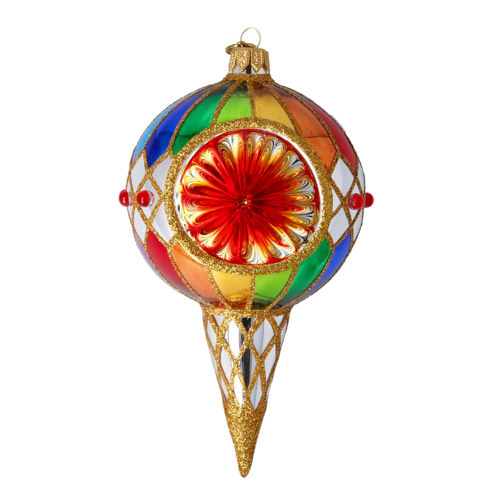 Gilded Zenith Rhapsody | Hand-Painted Glass Ornament | Blubom 2022-581