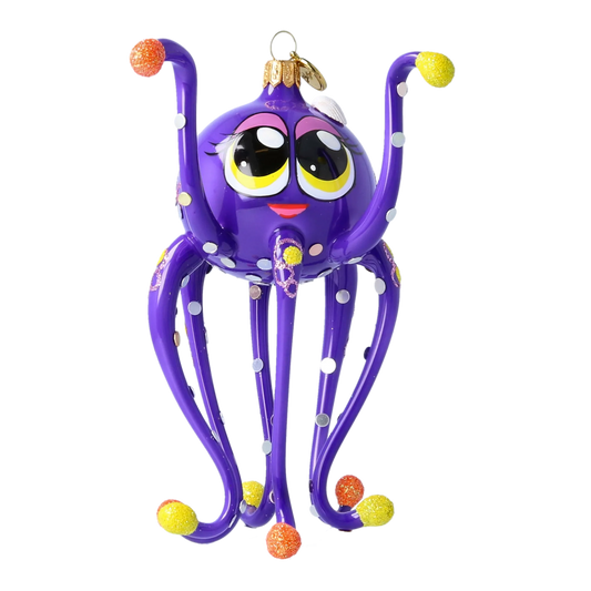 Ocean Diva Ornament  Handmade Glass Christmas ornament octopus 2022-582