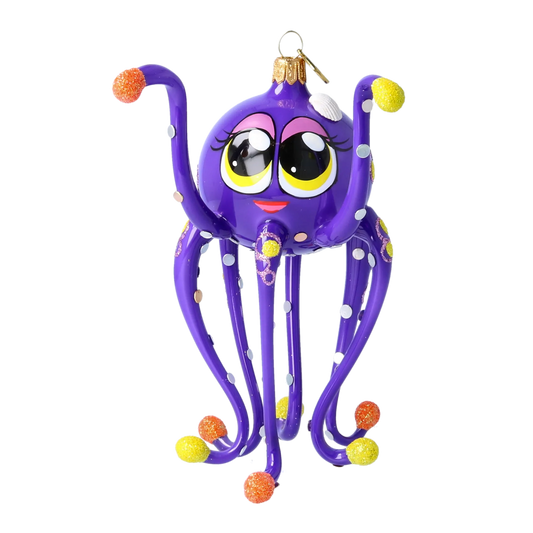 Ocean Diva Ornament  Handmade Glass Christmas ornament octopus 2022-582