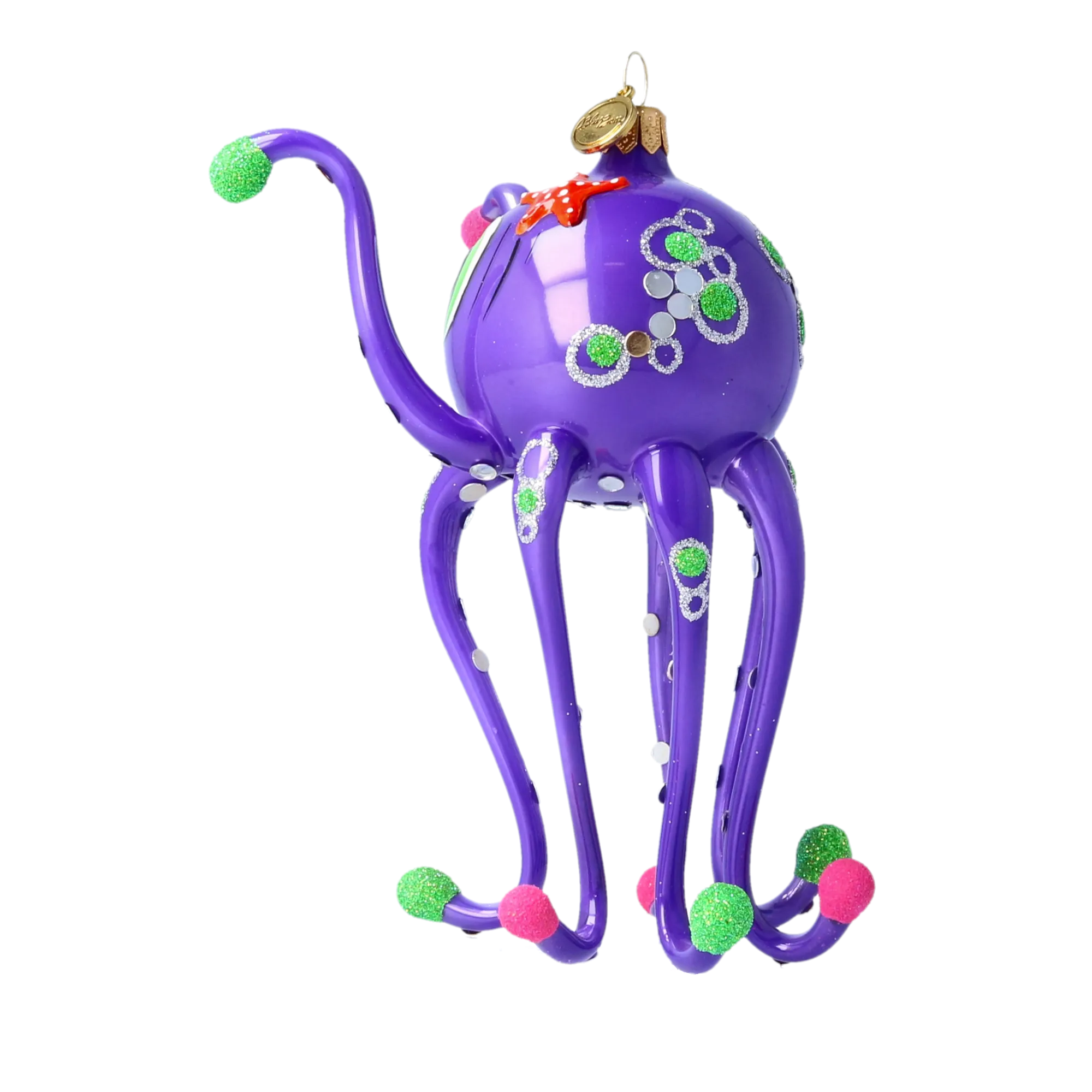 Twinkle Tentacles  Ornament  Handmade Glass Christmas ornament octopus 2022-583