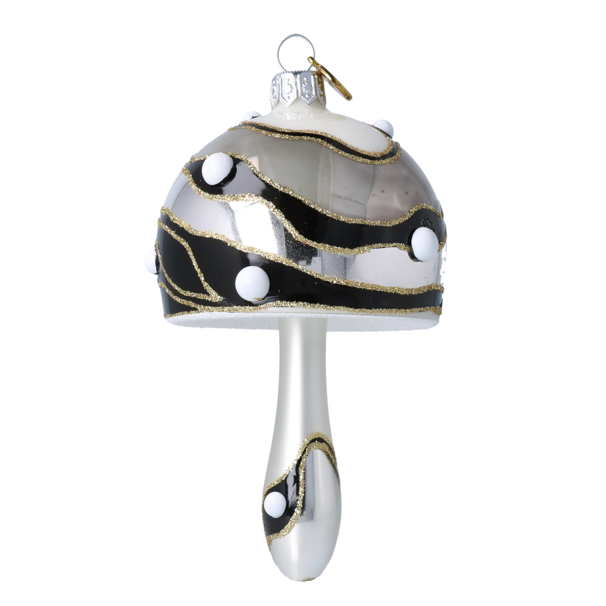 Midnight Gilded Magic Mushroom Premium christmas glass ornament 2022-587