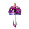 Load image into Gallery viewer, Mushroom-shaped bauble in shades of pink and purple. Handmade Glass Christmas ornament. 2022-588
