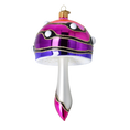 Load image into Gallery viewer, Mushroom-shaped bauble in shades of pink and purple. Handmade Glass Christmas ornament. 2022-588
