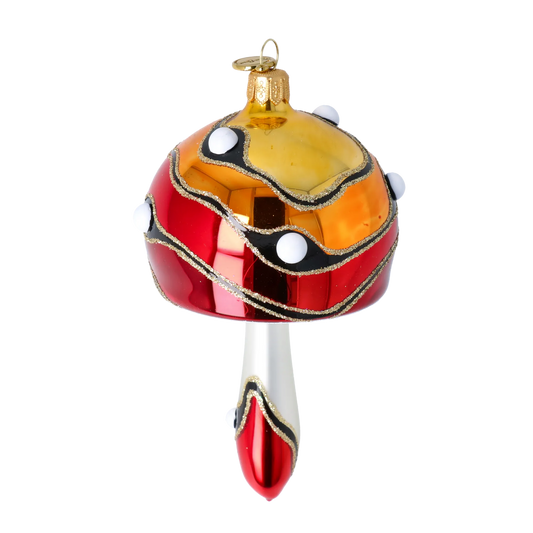 Forest Mushroom. Handmade Glass Christmas ornament. 2022-591