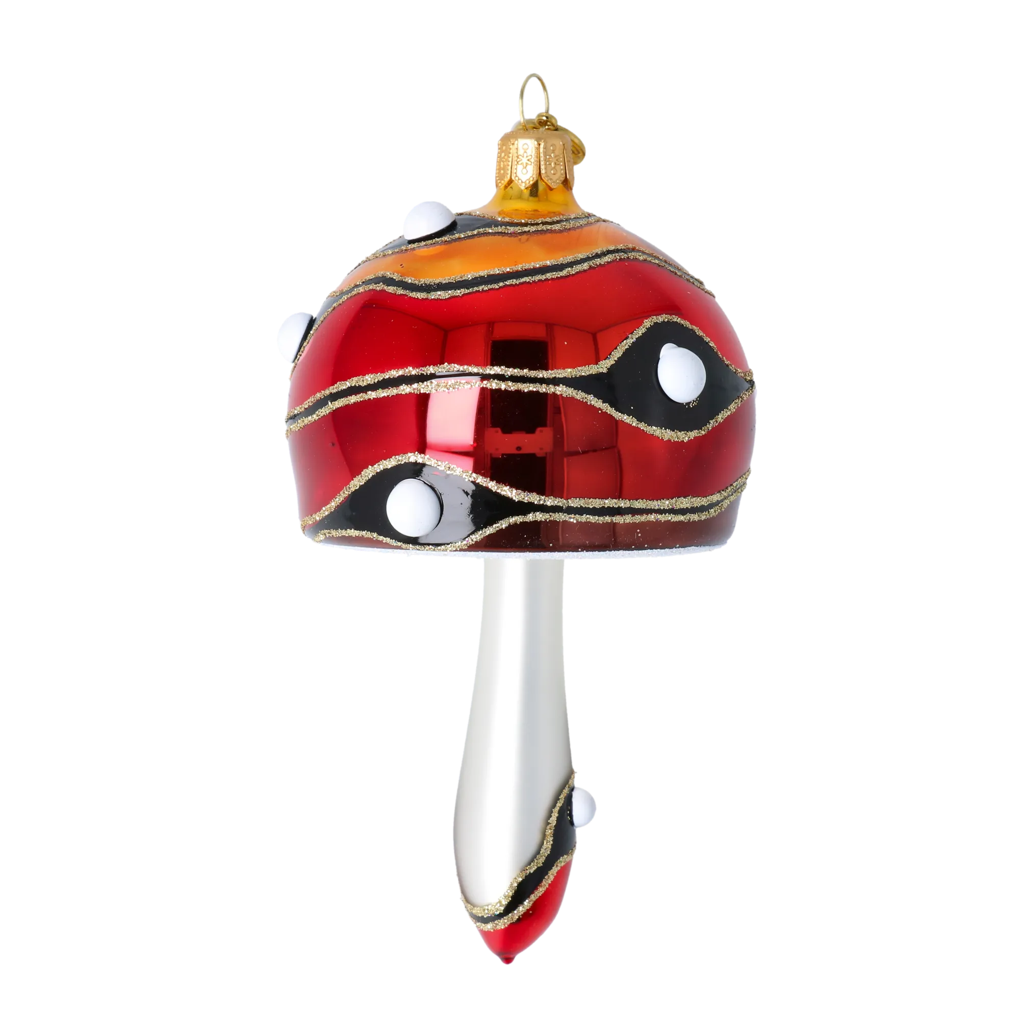 Forest Mushroom. Handmade Glass Christmas ornament. 2022-591