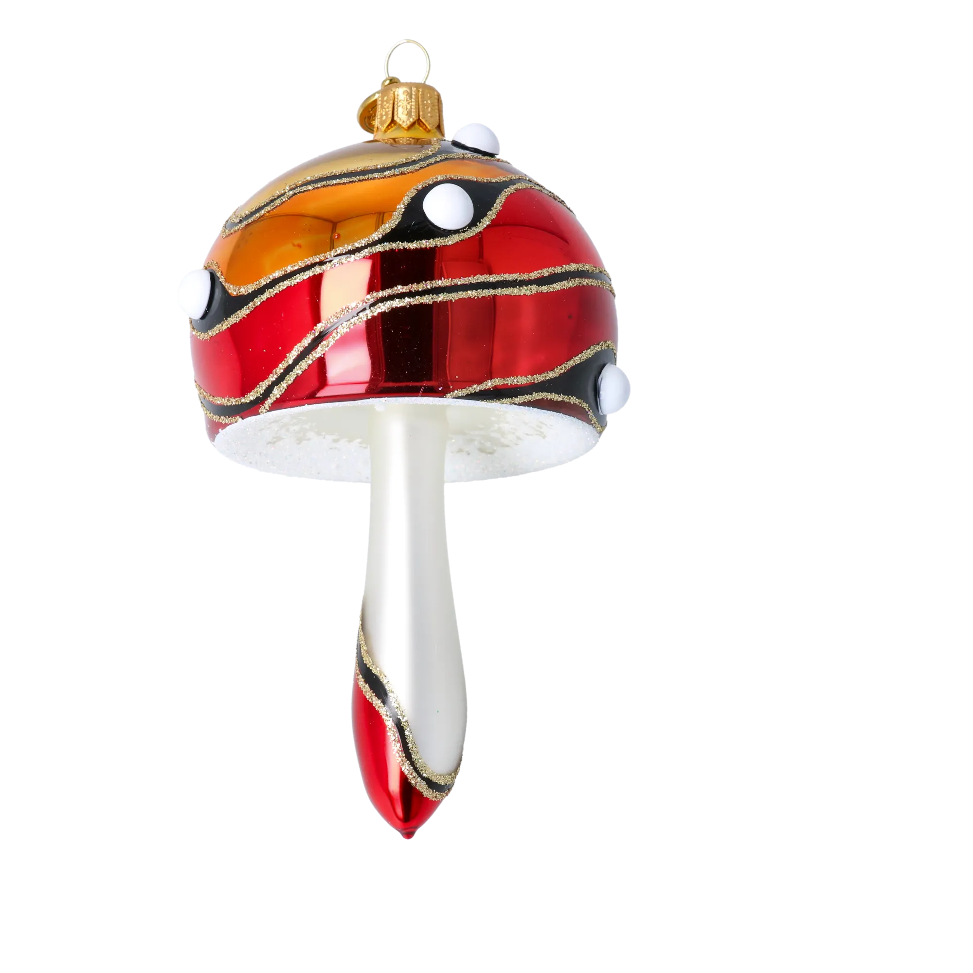 Forest Mushroom. Handmade Glass Christmas ornament. 2022-591
