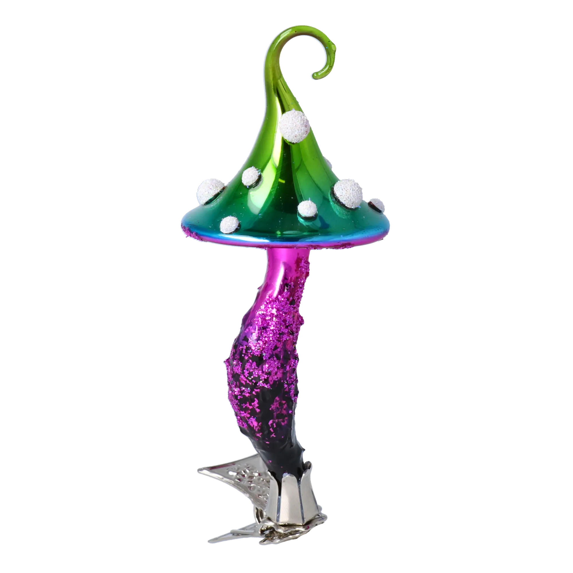 Emerald Amethyst Toadstool Premium christmas glass ornament 2022-592