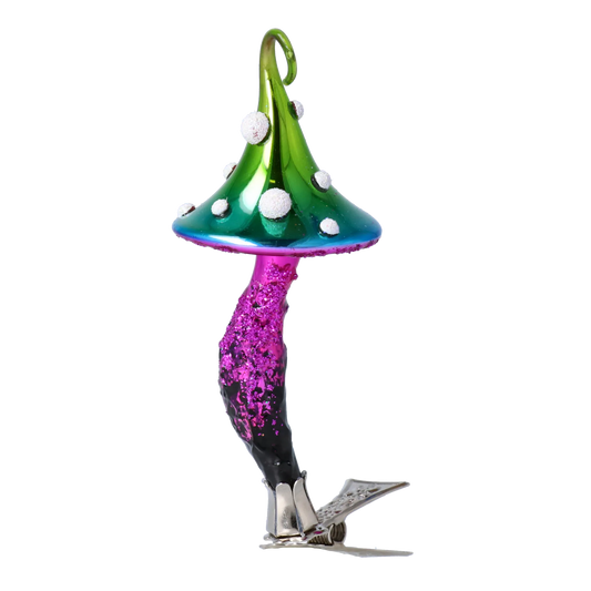 Emerald Amethyst Toadstool Premium christmas glass ornament 2022-592