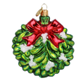 Load image into Gallery viewer, Scarlet Ribbon Mistletoe Premium christmas glass ornament 2022-600
