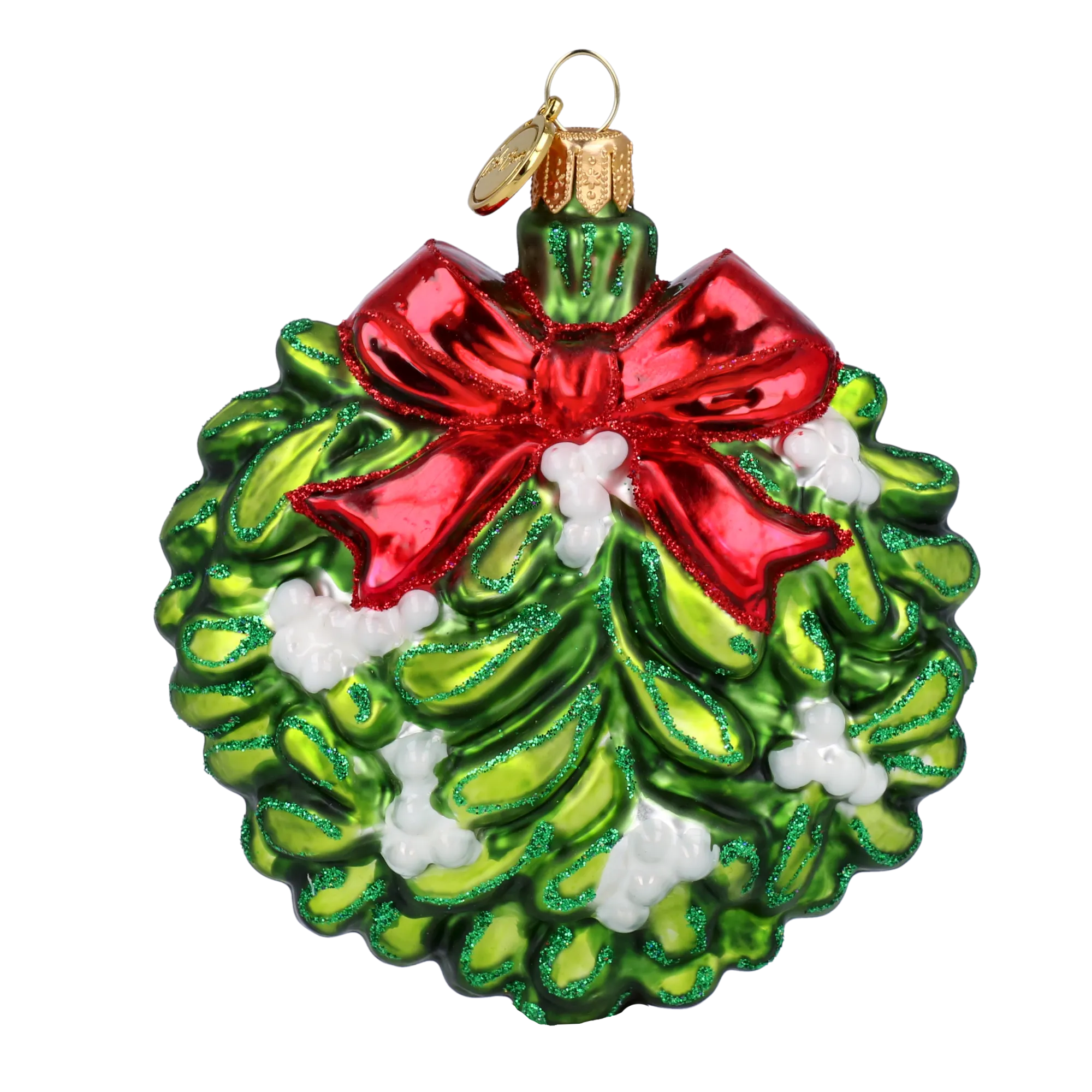 Scarlet Ribbon Mistletoe Premium christmas glass ornament 2022-600