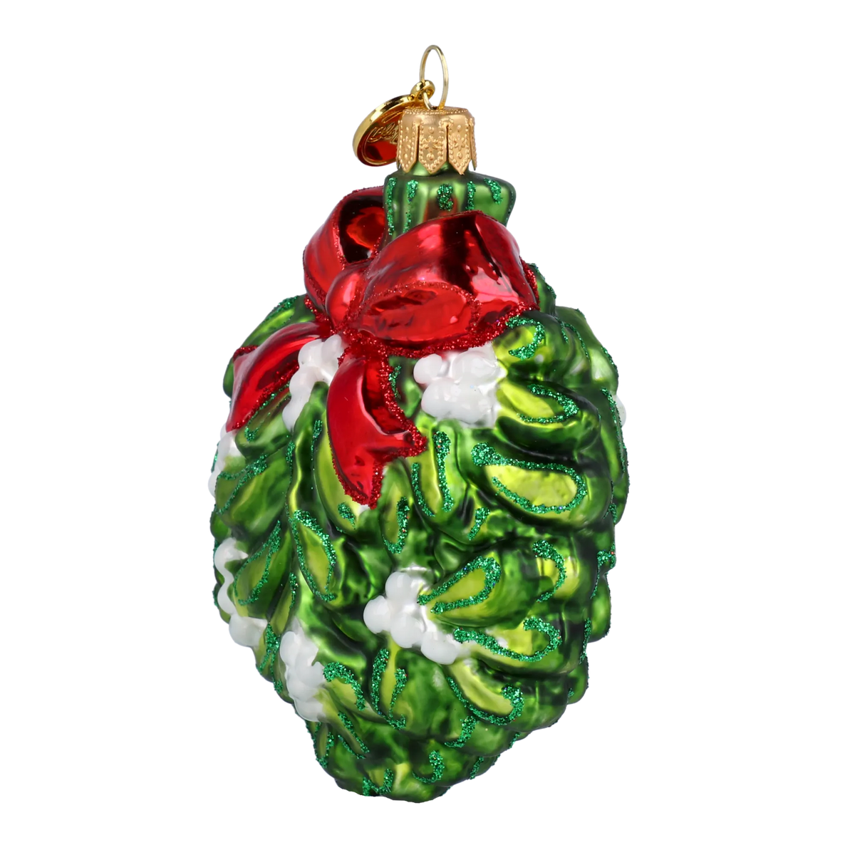 Secret Mistletoe Vow | Hand-Painted Glass Ornament | Blubom 2022-600