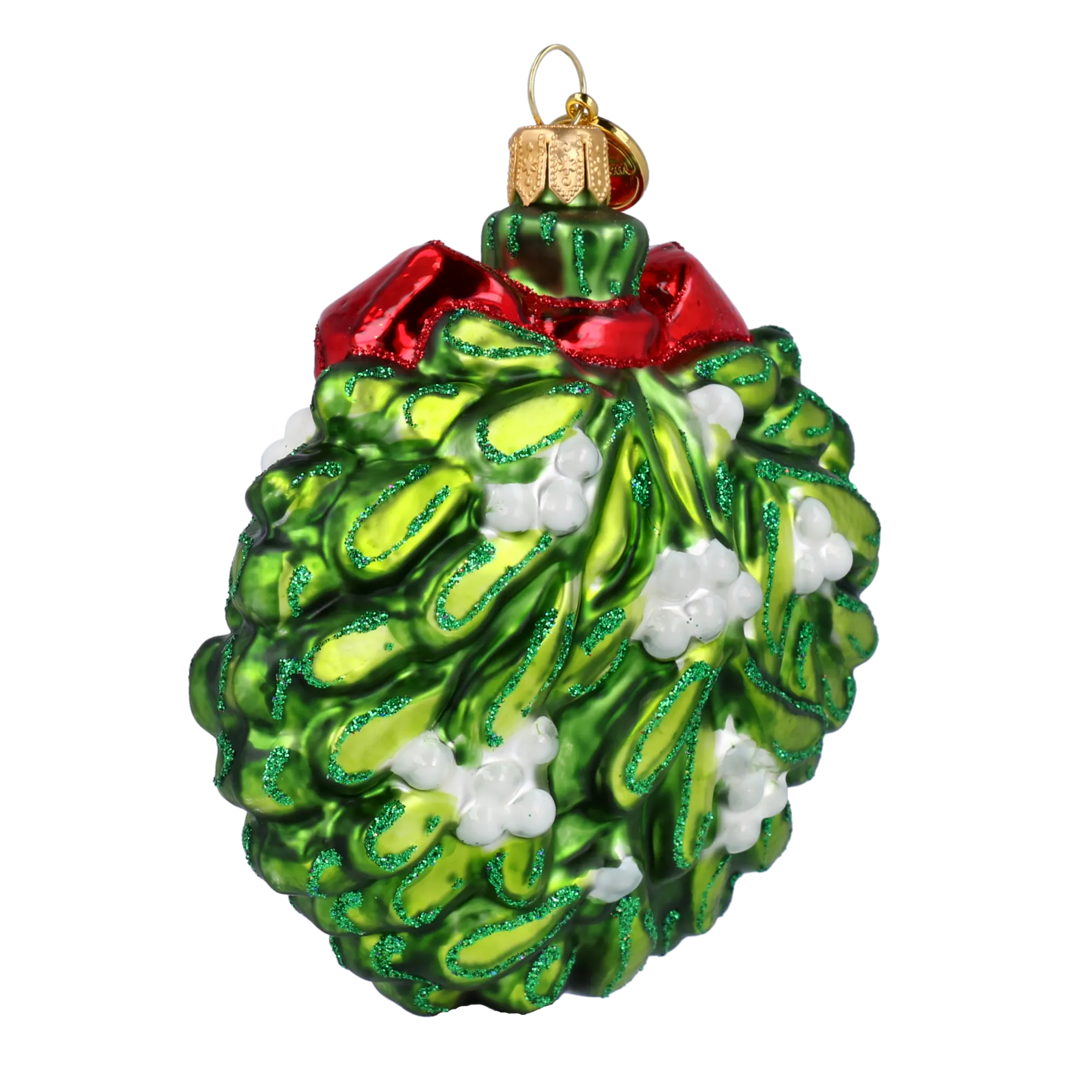 Scarlet Ribbon Mistletoe Premium christmas glass ornament 2022-600