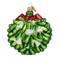 Load image into Gallery viewer, Scarlet Ribbon Mistletoe Premium christmas glass ornament 2022-600

