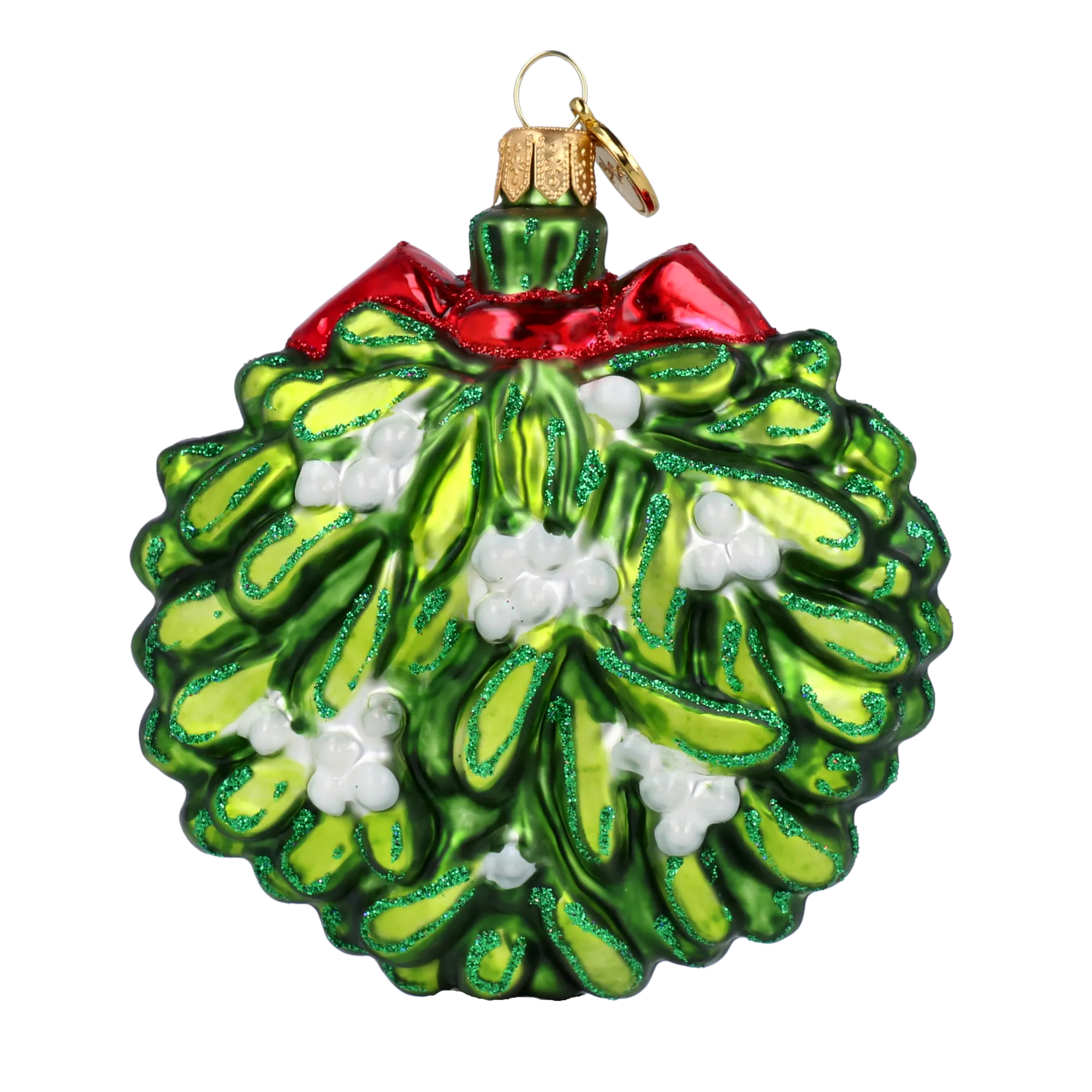 Scarlet Ribbon Mistletoe Premium christmas glass ornament 2022-600