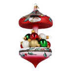 Crimson Vesper Resonance | Hand-Painted Glass Ornament | Blubom 2022-614